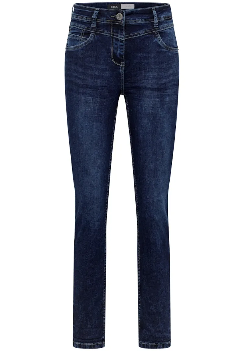 Cecil Jeans*Slim Fit Jeans mid blue used wash