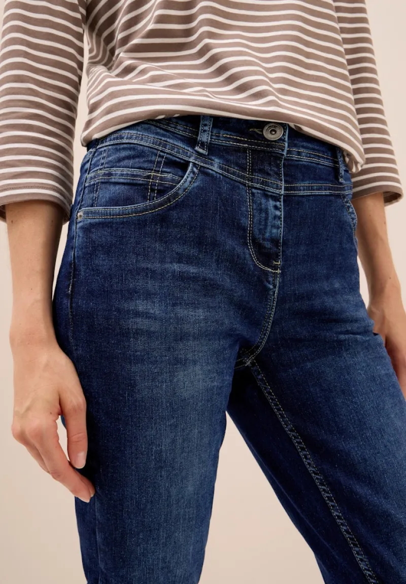 Cecil Jeans*Slim Fit Jeans mid blue used wash