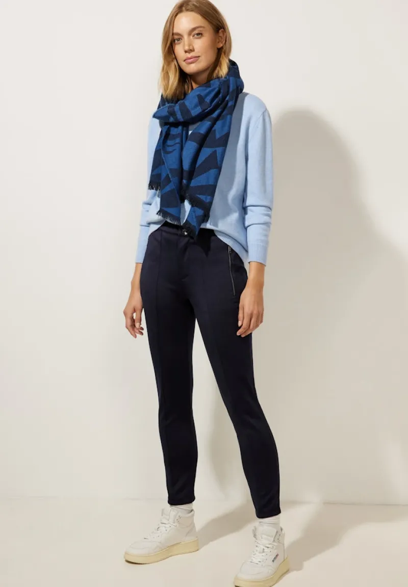 Street One Hosen*Slim Fit Scuba Hose deep blue