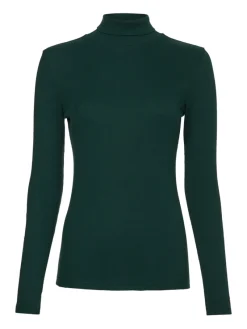 Tommy Hilfiger Shirts*SLIM MODAL RIB ROLL-NK TOP hunter