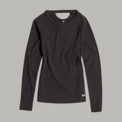 G-star Raw Shirts*Slim rib keyhole r t ls wmn dk black