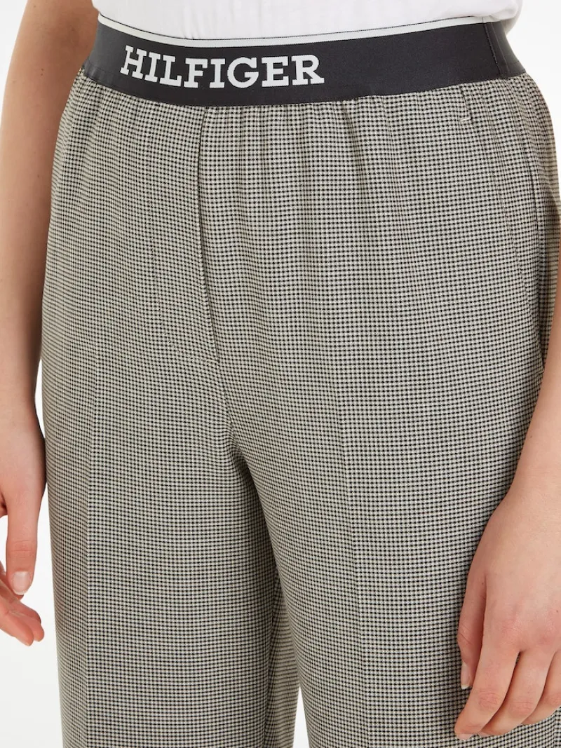 Tommy Hilfiger Hosen*SLIM STRAIGHT LOGO PANT white check