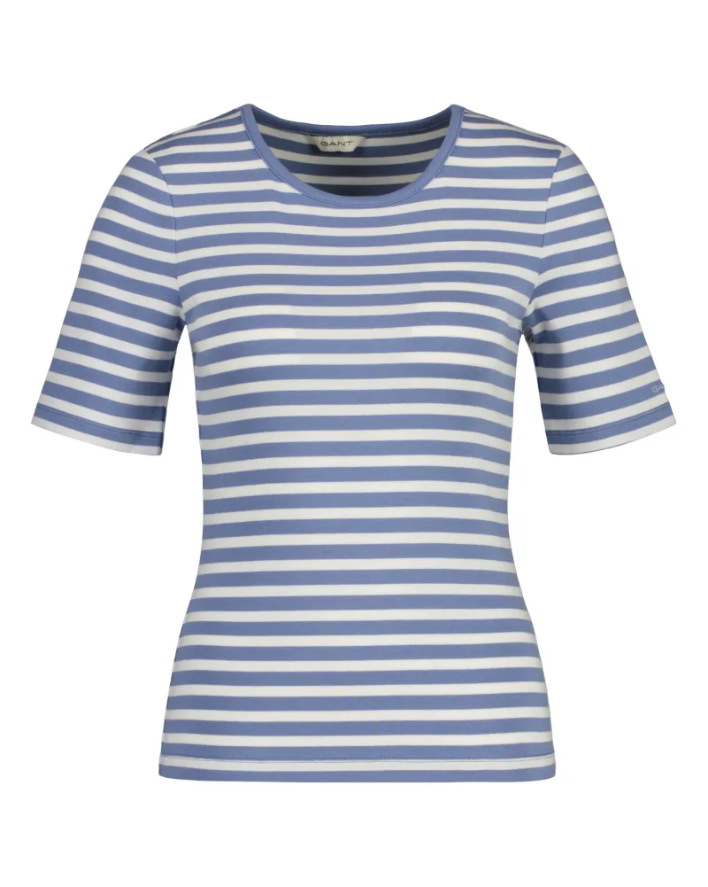 Gant Shirts*SLIM STRIPED T-SHIRT blue water