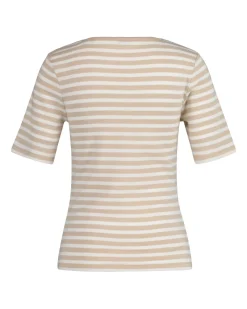 Gant Shirts*SLIM STRIPED T-SHIRT dry sand