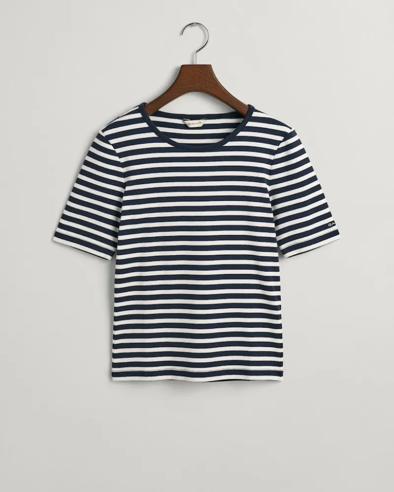 Gant Shirts*SLIM STRIPED T-SHIRT evening blue