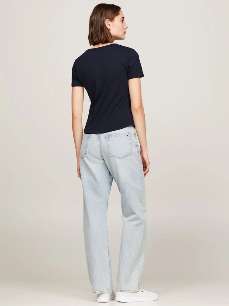 Tommy Hilfiger Shirts*SLIM TRACK HILFIGER C-NK SS desert sky