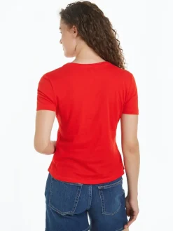 Tommy Hilfiger Shirts*SLIM TRACK HILFIGER C-NK SS fierce red