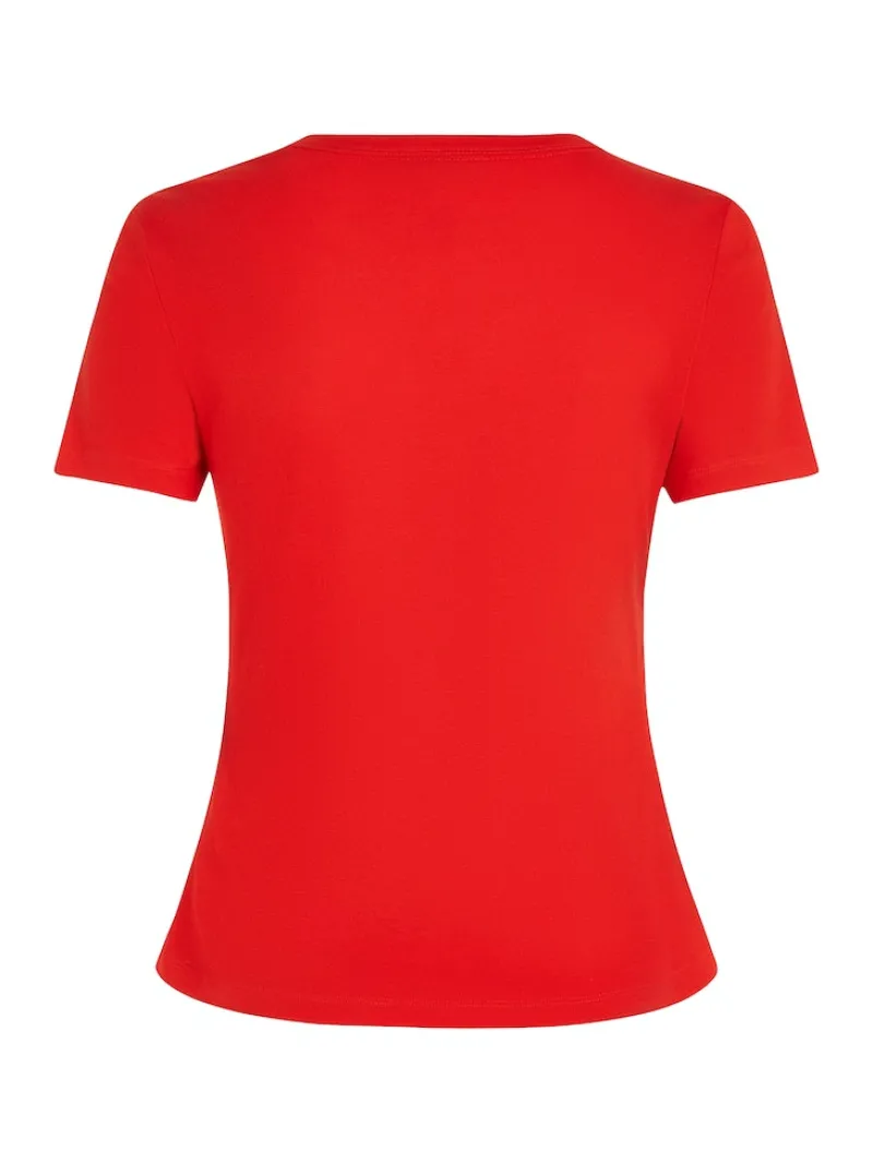 Tommy Hilfiger Shirts*SLIM TRACK HILFIGER C-NK SS fierce red