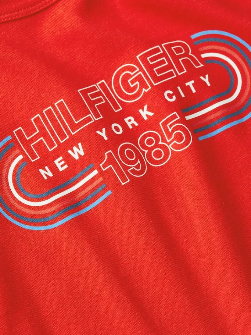 Tommy Hilfiger Shirts*SLIM TRACK HILFIGER C-NK SS fierce red