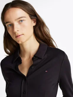 Tommy Hilfiger Blusen*SLIM VISC BUTTON DOWN SHIRT LS Black