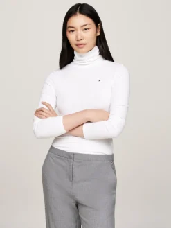 Tommy Hilfiger Shirts*SLIM 5X2 RIB ROLL-NK LS ecru