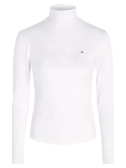 Tommy Hilfiger Shirts*SLIM 5X2 RIB ROLL-NK LS ecru