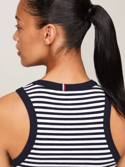 Tommy Hilfiger Shirts*SLIM 5X2 STR RIB TANK TOP NS mini stp desert sky- white
