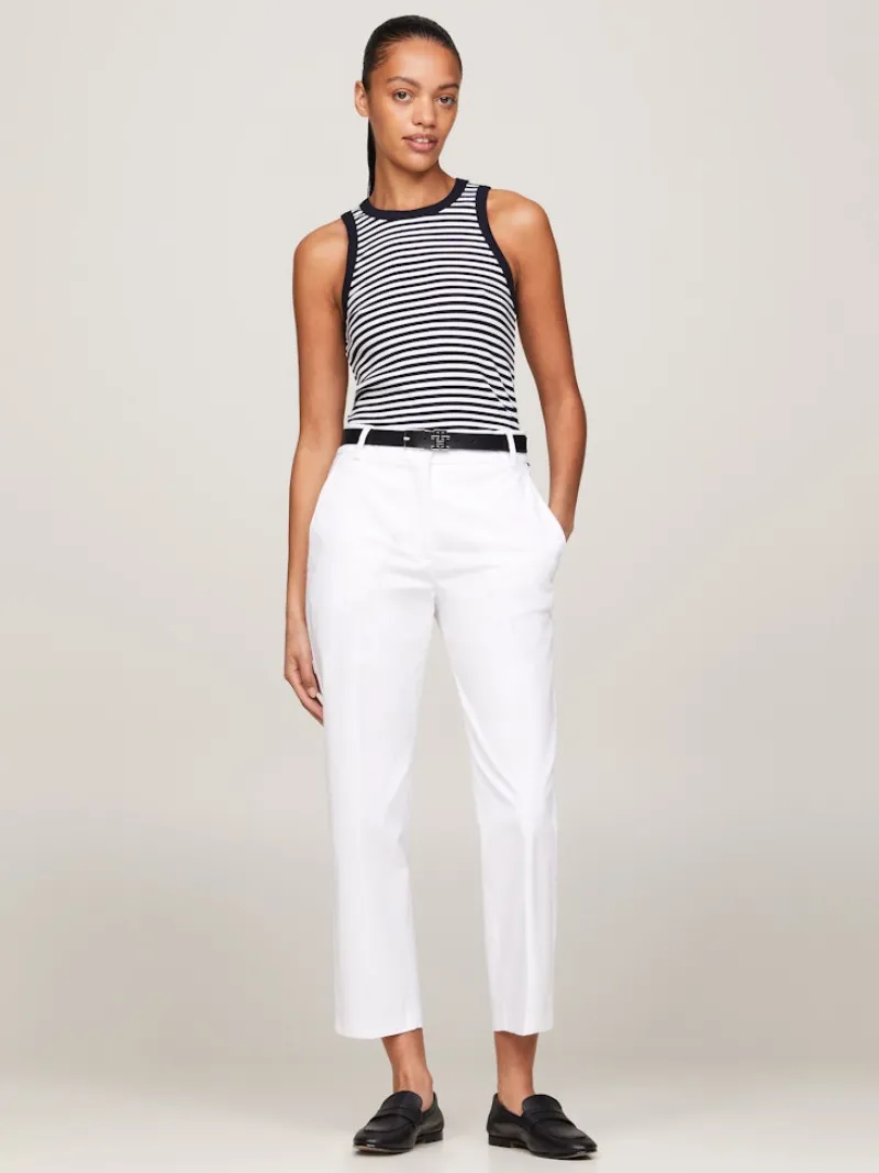 Tommy Hilfiger Shirts*SLIM 5X2 STR RIB TANK TOP NS mini stp desert sky- white