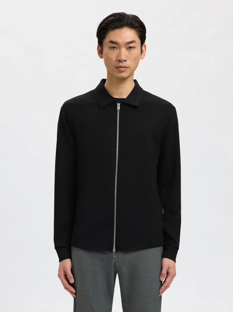 Selected Pullover & Sweatshirts*SLMEMANUEL SOFT FULL ZIP SWEAT NOOS Black