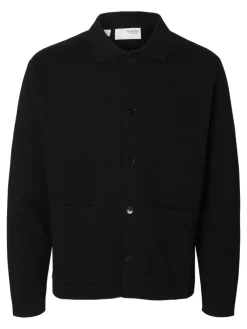 Selected Pullover & Sweatshirts*SLMMIKE LIGHT POLO CARDIGAN NOOS Black