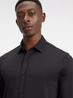 Calvin Klein Hemden|Big Boys*SMOOTH COTTON POCKET SLIM SHIRT ck black