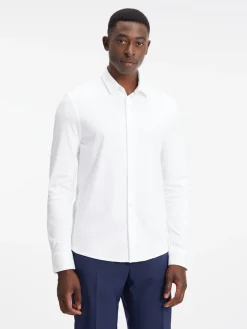 Calvin Klein Hemden|Big Boys*SMOOTH COTTON POCKET SLIM SHIRT Bright White