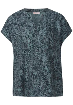 Street One Blusen*Snake Print Blusenshirt deepwater blue