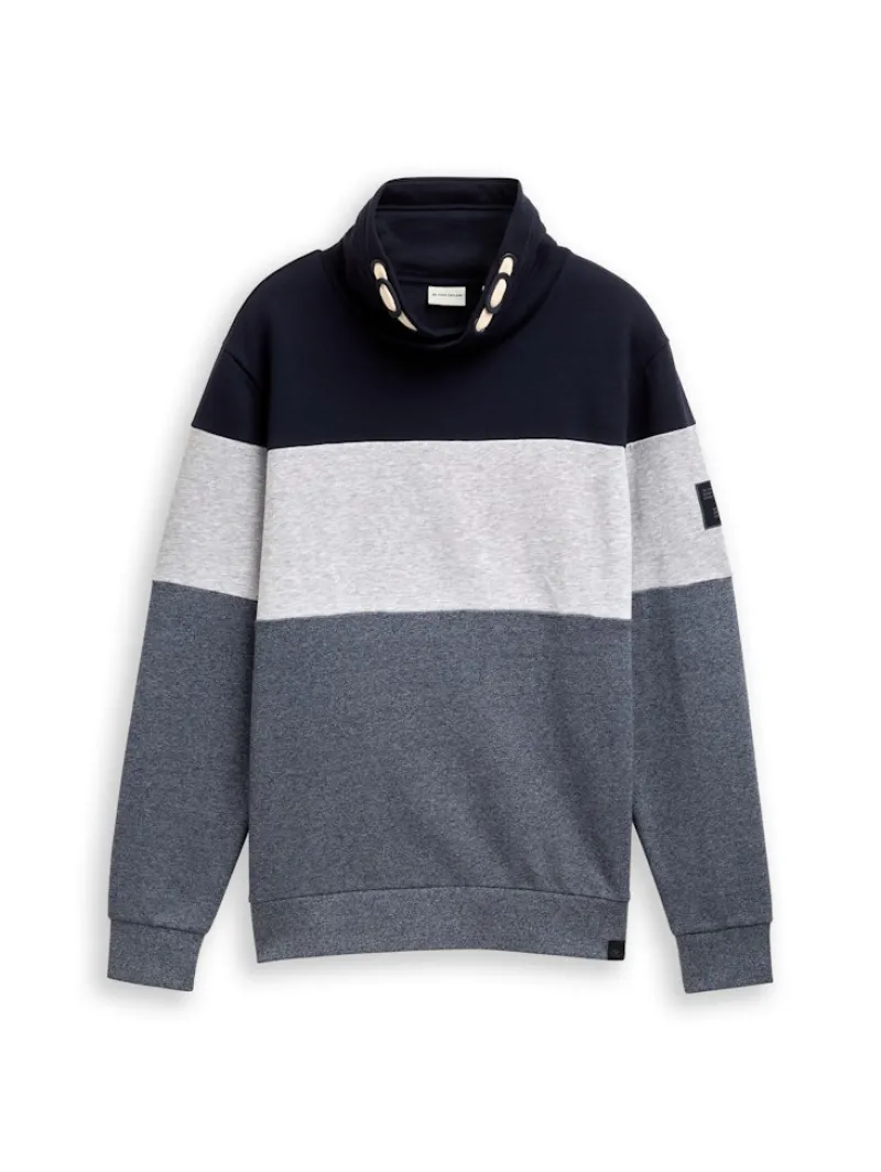 Tom Tailor Pullover & Sweatshirts|Big Boys*Snood Sweatshirt mit Colour Blocking navy grindle structure