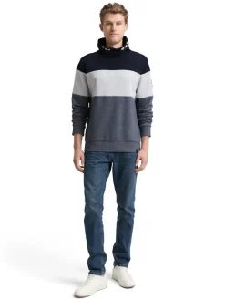 Tom Tailor Pullover & Sweatshirts|Big Boys*Snood Sweatshirt mit Colour Blocking navy grindle structure