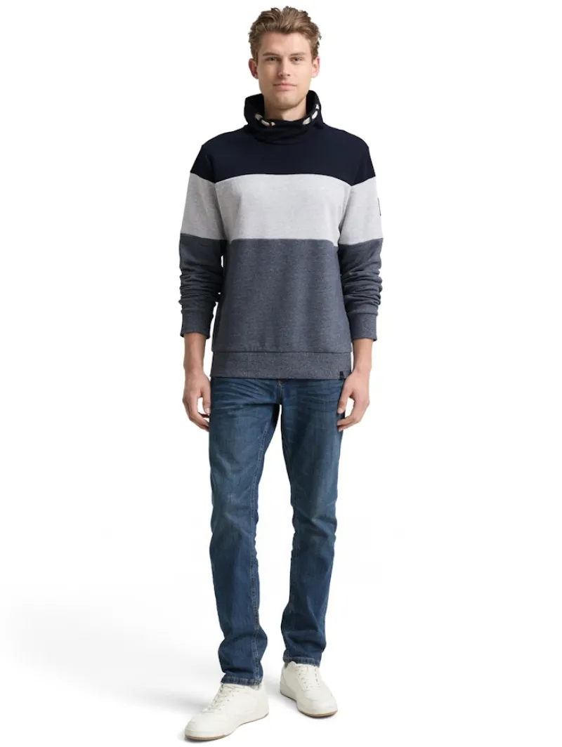 Tom Tailor Pullover & Sweatshirts|Big Boys*Snood Sweatshirt mit Colour Blocking navy grindle structure