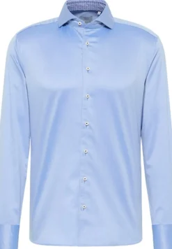 ETERNA Hemden|Big Boys*Soft Luxury Shirt Twill Langarm mittelblau