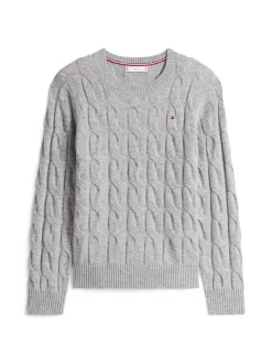 Tommy Hilfiger Pullover & Sweatshirts*SOFT WOOL CABLE C-NK LS SWT mid grey heather