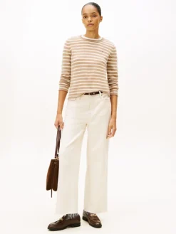 Tommy Hilfiger Pullover & Sweatshirts*SOFT WOOL C-NK LS SWEATER safari canvas htr-ivory petal stp