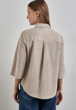 Street One Blusen*Softe Cord-Bluse driftwood beige