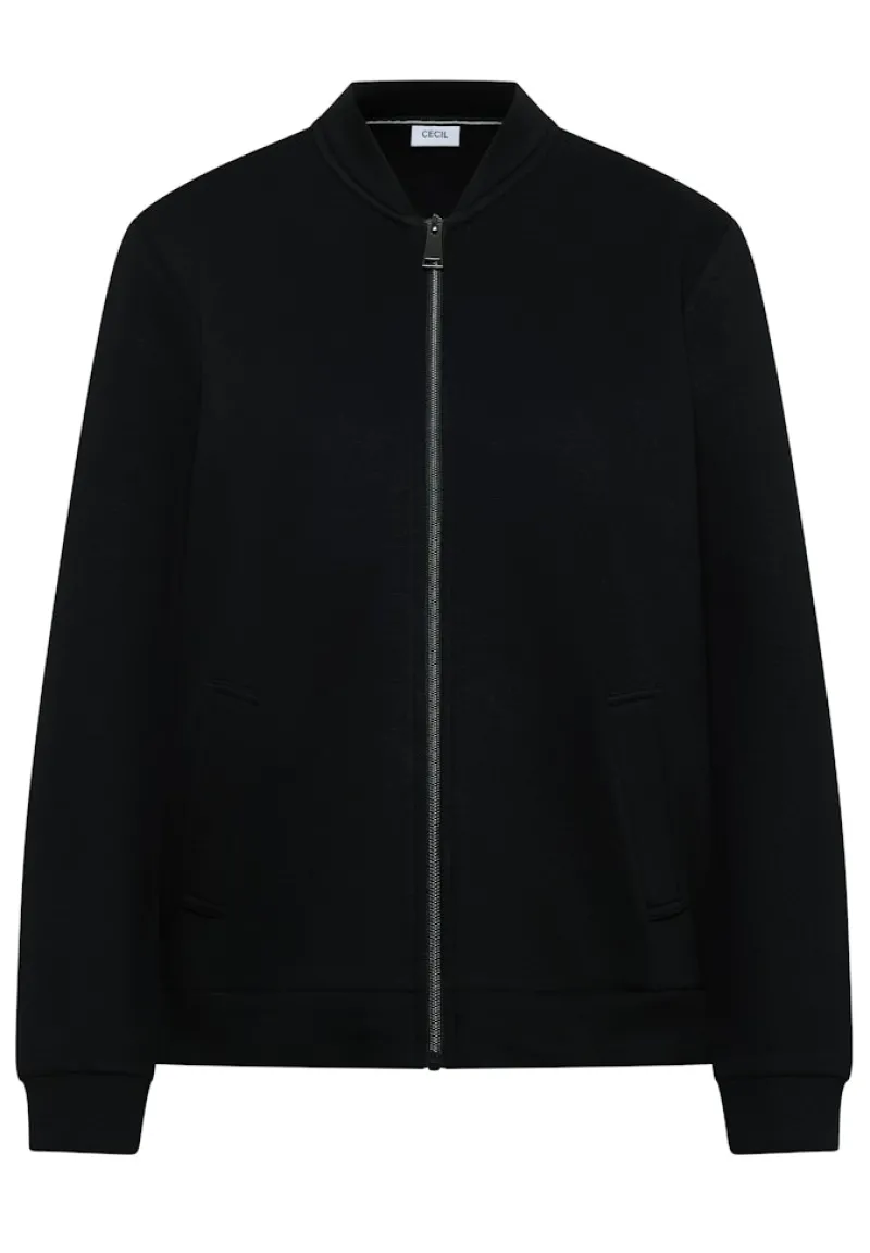 Cecil Pullover & Sweatshirts*Softe Piquée Jacke Black