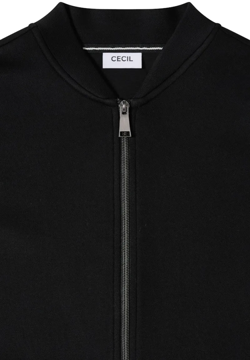 Cecil Pullover & Sweatshirts*Softe Piquée Jacke Black