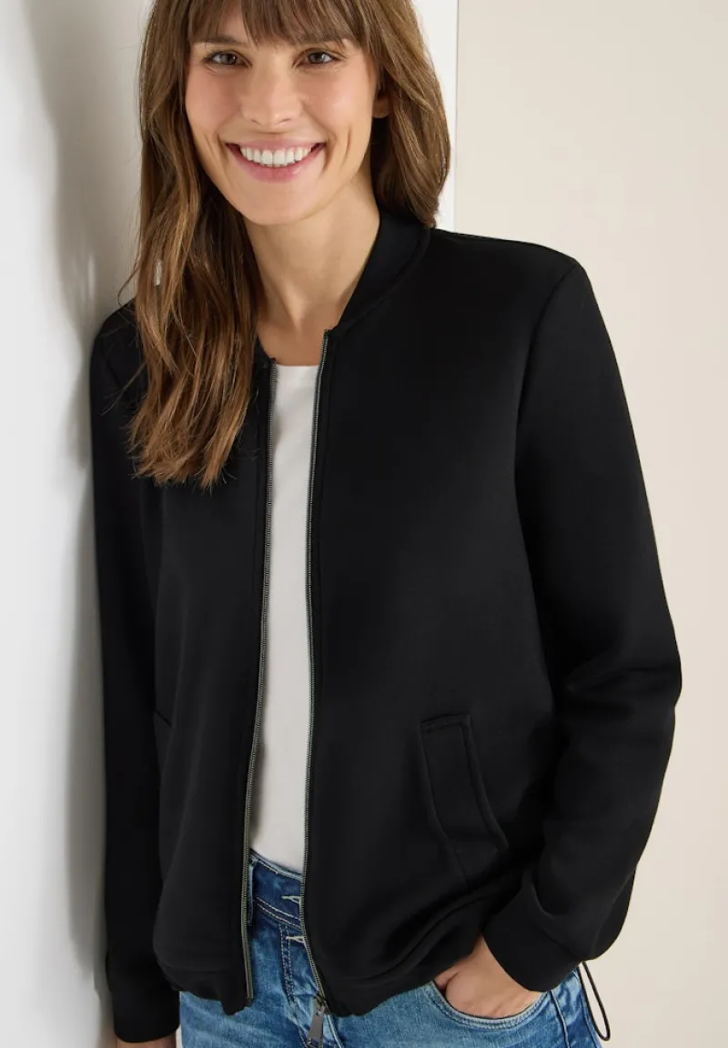 Cecil Pullover & Sweatshirts*Softe Piquée Jacke Black