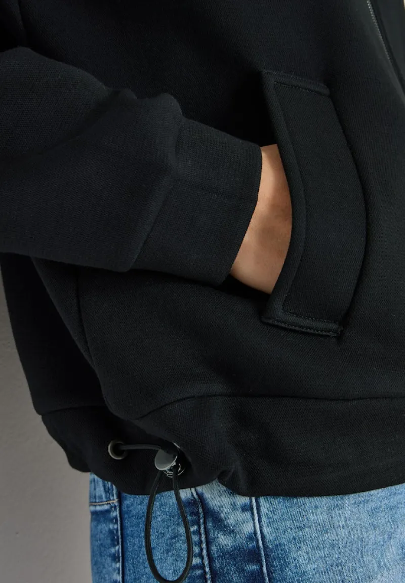 Cecil Pullover & Sweatshirts*Softe Piquée Jacke Black