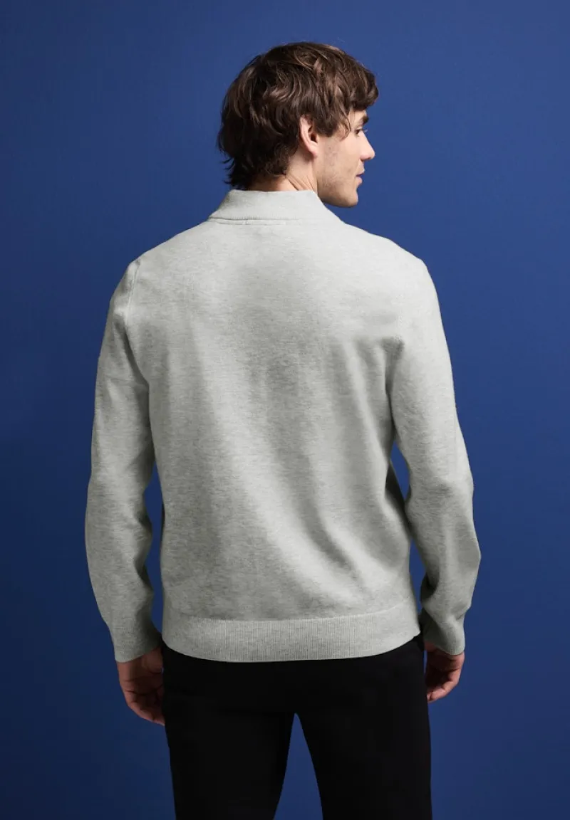 Street One Men Pullover & Sweatshirts|Big Boys*Softer Halfzip Pullover frost grey melange