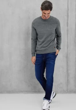 Street One Men Pullover & Sweatshirts|Big Boys*Softer Mouliné Pullover stone grey melange
