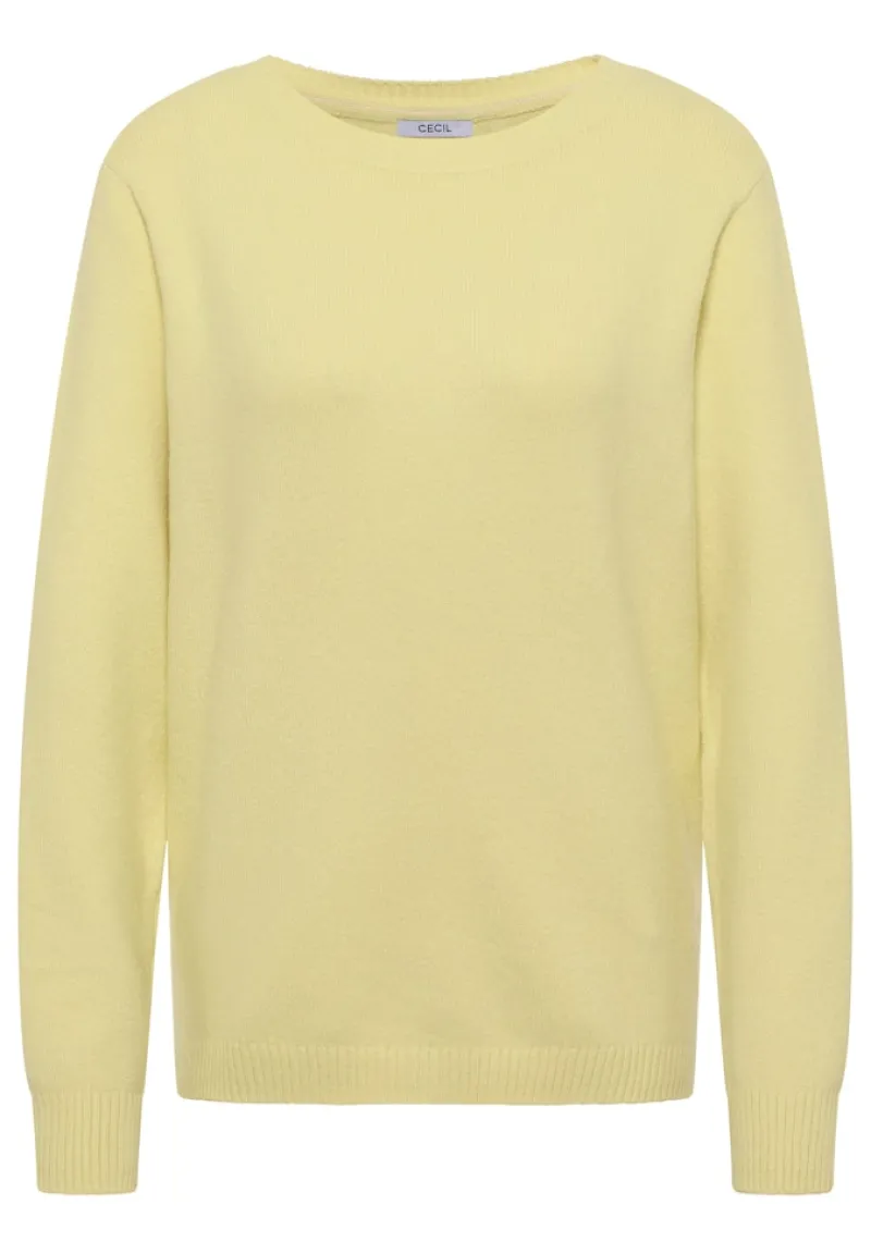 Cecil Pullover & Sweatshirts*Softer Pullover in Unifarbe iced yellow
