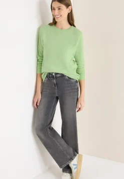 Cecil Pullover & Sweatshirts*Softer Pullover in Unifarbe bamboo green melange