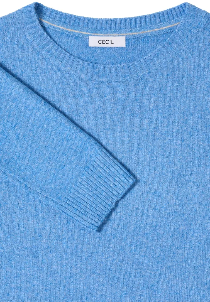 Cecil Pullover & Sweatshirts*Softer Pullover in Unifarbe fountain blue melange