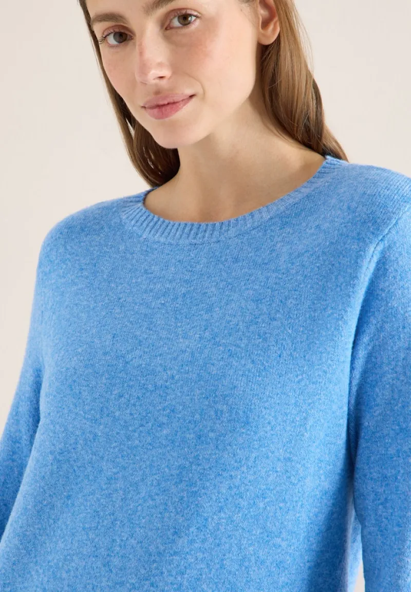 Cecil Pullover & Sweatshirts*Softer Pullover in Unifarbe fountain blue melange