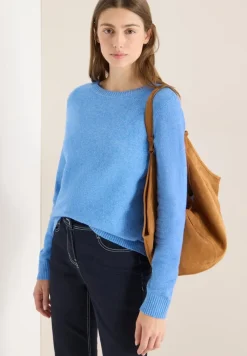 Cecil Pullover & Sweatshirts*Softer Pullover in Unifarbe fountain blue melange