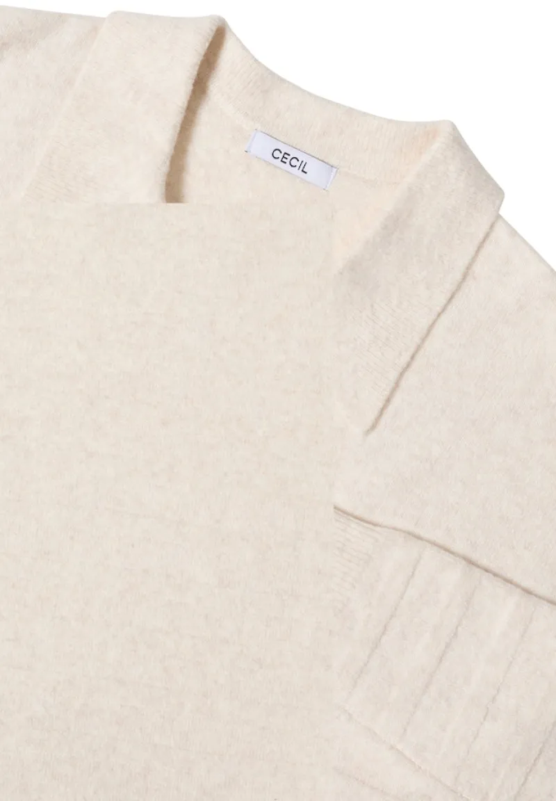 Cecil Pullover & Sweatshirts*Softer Strukturpullover oat milk beige melange