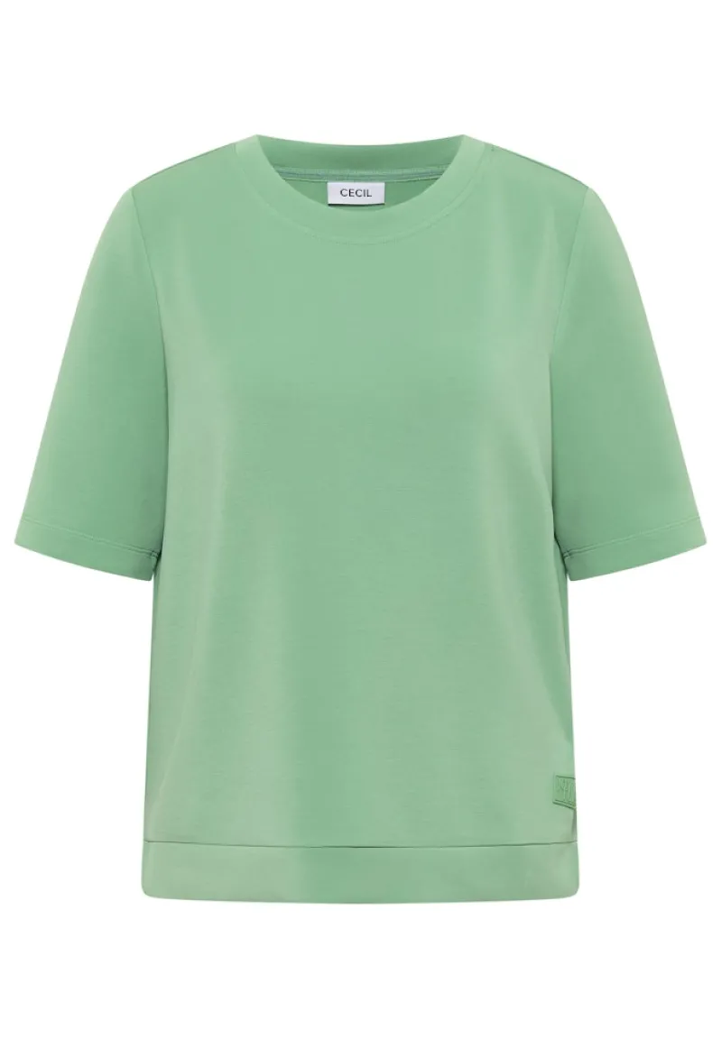 Cecil Shirts*Softes Cupro Touch T-Shirt fennel green