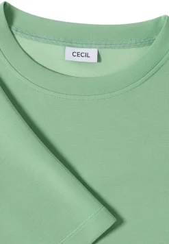 Cecil Shirts*Softes Cupro Touch T-Shirt fennel green