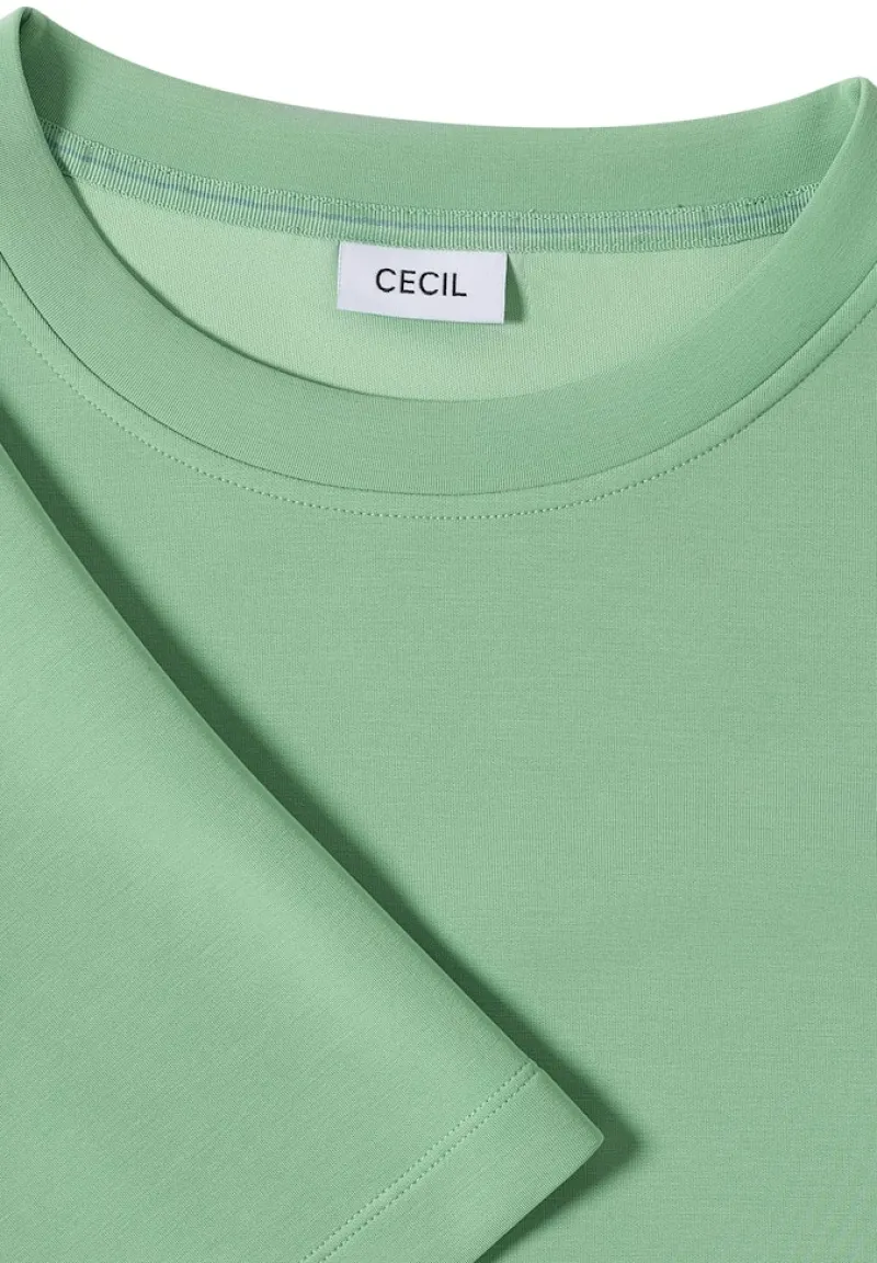 Cecil Shirts*Softes Cupro Touch T-Shirt fennel green