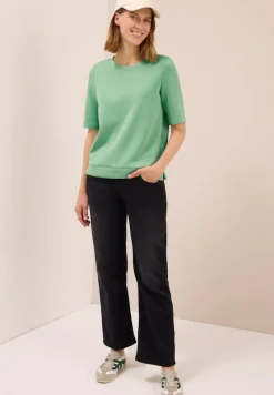 Cecil Shirts*Softes Cupro Touch T-Shirt fennel green