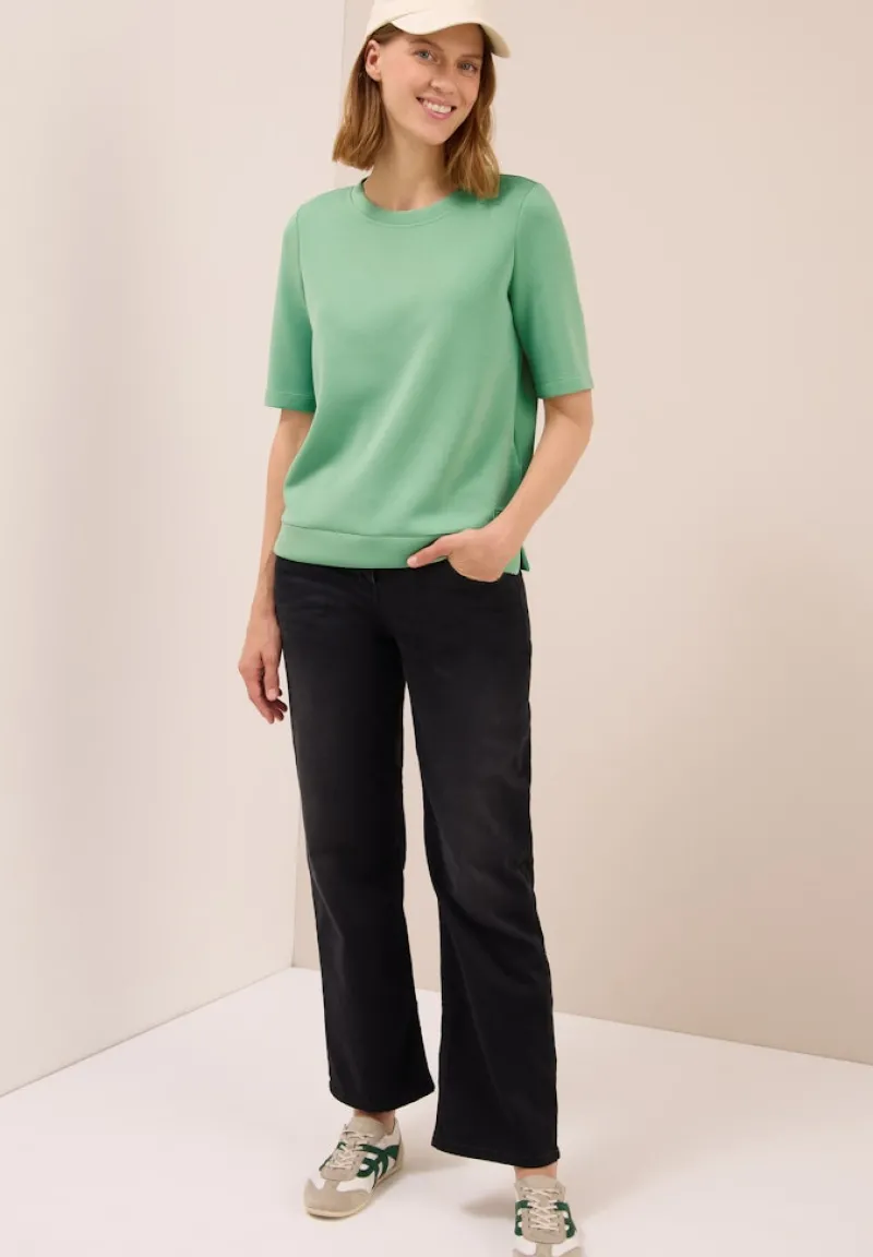 Cecil Shirts*Softes Cupro Touch T-Shirt fennel green