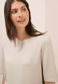 Cecil Shirts*Softes Cupro Touch T-Shirt oat milk beige