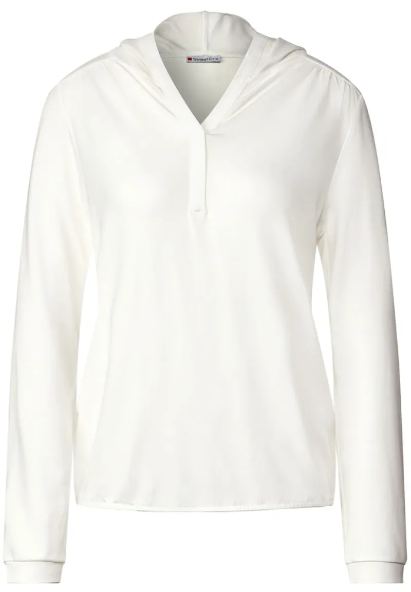 Street One Shirts*Softes Kapuzenshirt off white