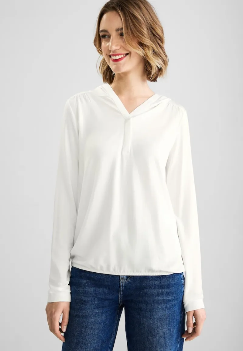 Street One Shirts*Softes Kapuzenshirt off white